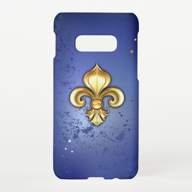 Gold Fleur de Lis on Blue Samsung Galaxy Hülle (Rückseite)