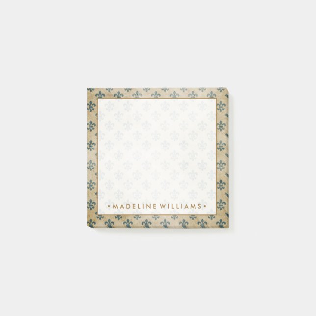 Gold Fleur-De-Lis Post-it Klebezettel (Vorderseite)