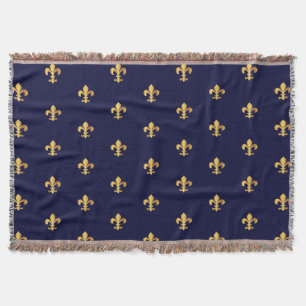 Gold Fleur de Lys Blanket Decke