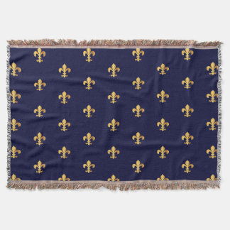 Gold Fleur de Lys Blanket Decke