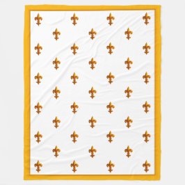 Gold Fleurs de Lis auf weißem Banner Fleecedecke