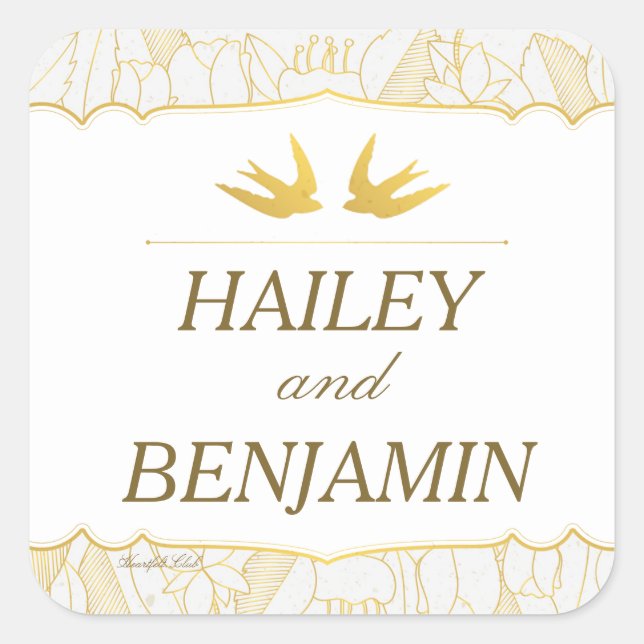 Gold Flora Bliss Stickers (Vorderseite)