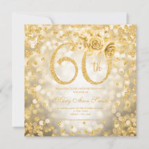 Gold Floral 60. Geburtstag Glam Lights