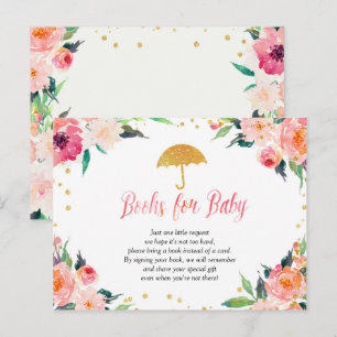 Gold Floral April Duschbücher für Baby Einladungspostkarte
