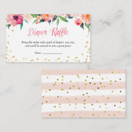 Gold Floral April Duschschlürcher Raffle Begleitkarte