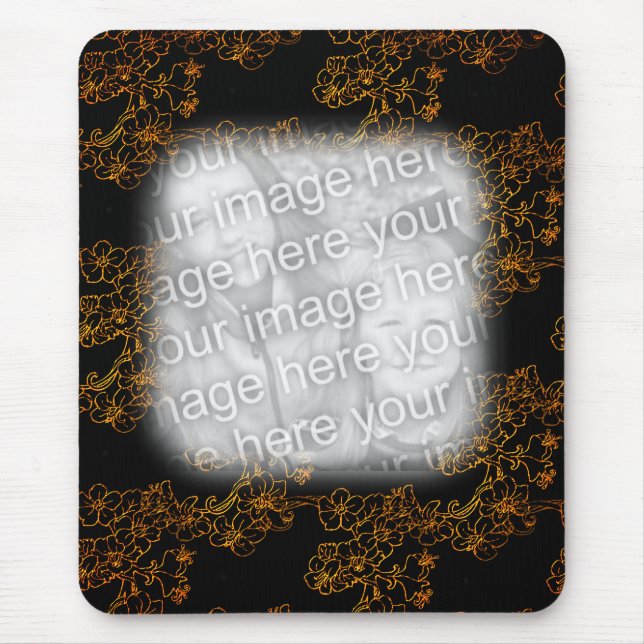 Gold Floral Art Ihr Foto Mousepad (Vorne)