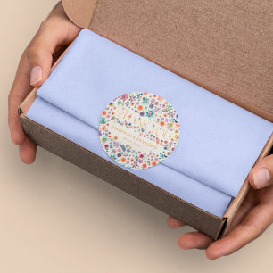 Gold Floral Beige Boho Vielen Dank Gastgeschenk Ho Runder Aufkleber