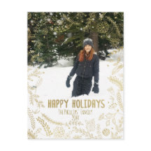 Gold Floral Blätter Rustikales Weihnachtsfest Foto