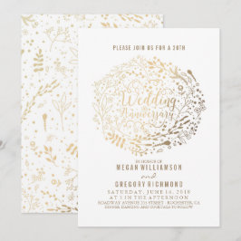 Gold Floral Bouquet Fabelous Hochzeit Jahrestag Einladung