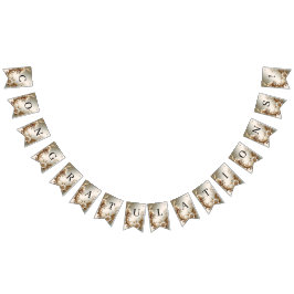 Gold Floral Bunting Flag Wimpelkette