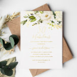 Gold Floral Champagne 50 & Fabulous Geburtstag Folieneinladung<br><div class="desc">Hübschere 50. Geburtstagseinladungen im Kleinen Bayleigh Store!</div>