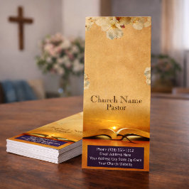 Gold Floral Church Bibel Rack Card, Ministerium Ka Werbekarte