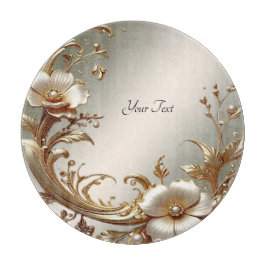 Gold Floral Cutting Board Schneidebrett