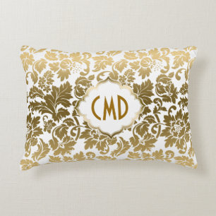 Gold Floral Damask Zierkissen