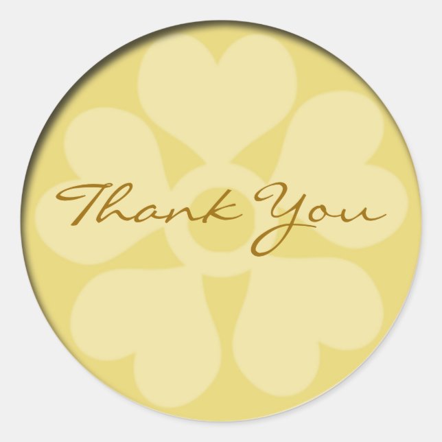 Gold Floral Danke Stickers (Vorderseite)