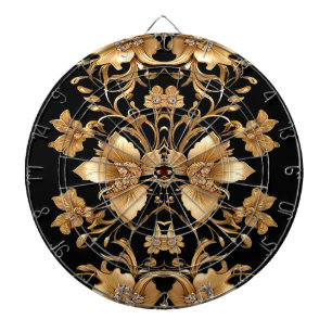 Gold Floral Dartboard Dartscheibe