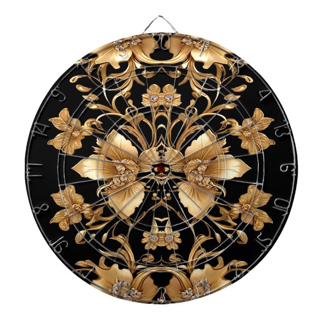 Gold Floral Dartboard Dartscheibe (vorne)