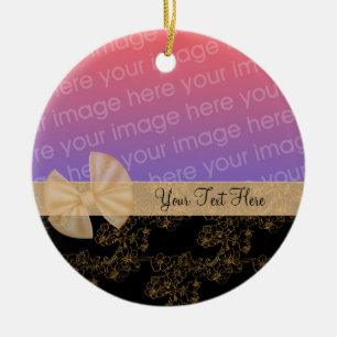 Gold Floral Design Band Foto Ornament