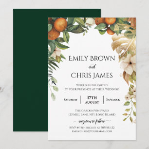 Gold Floral Elegant Eukalyptus Greenerity Weddin Einladung