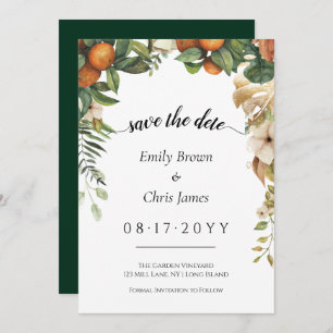 Gold Floral   Elegant Eukalyptus Greenery Save The Date