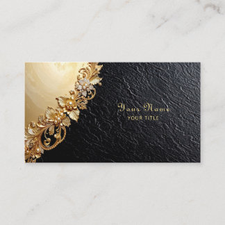 Gold Floral Embellishments Business Card Visitenkarte