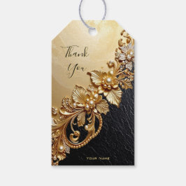 Gold Floral Embellishments Gift Tag Geschenkanhänger