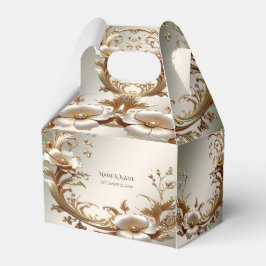 Gold Floral Favor Box Geschenkschachtel