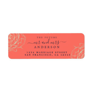 Gold Floral Future Mr. Wedding Rücksendeadresse