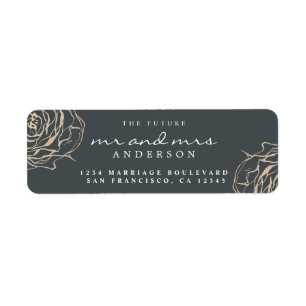 Gold Floral Future Mr. Wedding Rücksendeadresse