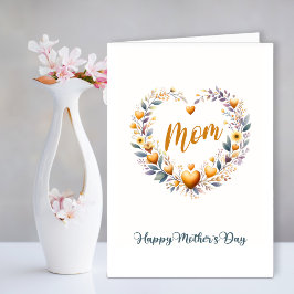 Gold Floral Heart Mother Day Feiertagskarte