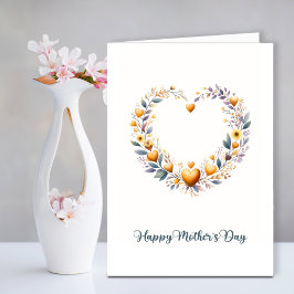 Gold Floral Heart Mother Day Feiertagskarte
