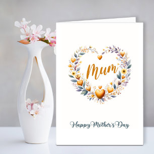Gold Floral Heart Mother Day Feiertagskarte