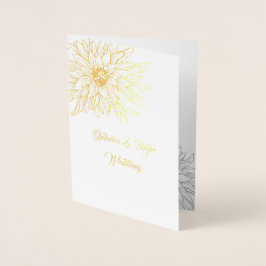 Gold Floral, Hochzeitseinladung, Foil Card Folienkarte