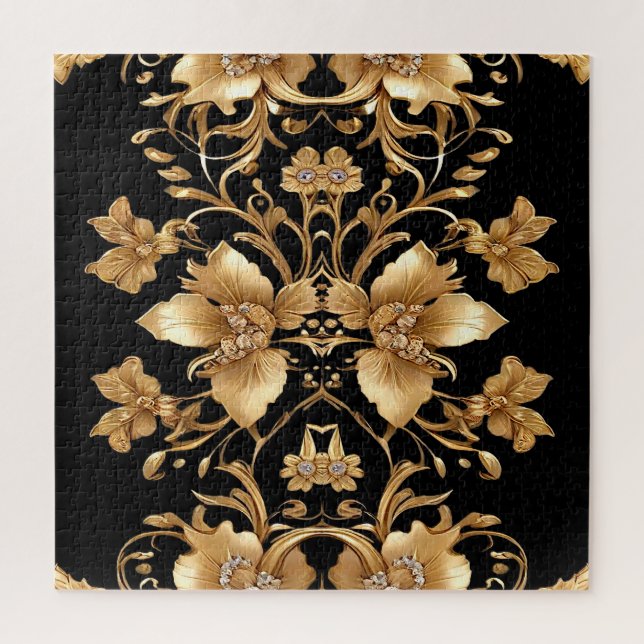 Gold Floral Jigsaw Puzzle (Vertikal)