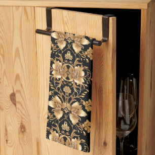 Gold Floral Kitchen Handtücher