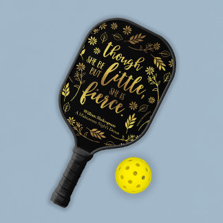 Gold Floral Little Aber Fierce William Shakespeare Pickleball Schläger