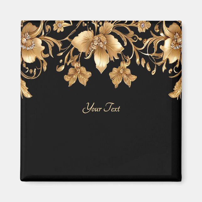 Gold Floral Magnet (Vorne)