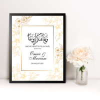Gold Floral Nikkah Wedding Poster