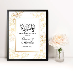 Gold Floral Nikkah Wedding Poster