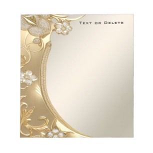 Gold Floral Notepad Notizblock