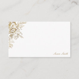 Gold Floral Personalisiert Hinweiskarte