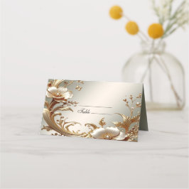 Gold Floral Place Card Platzkarte