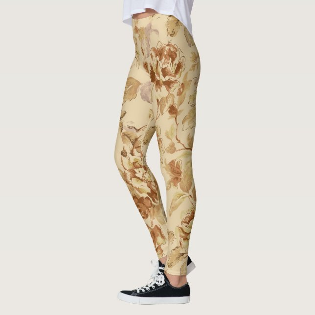 Gold Floral Popular Leggings (Links)