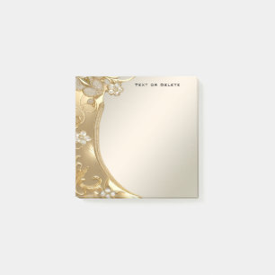 Gold Floral Post It Notes Post-it Klebezettel
