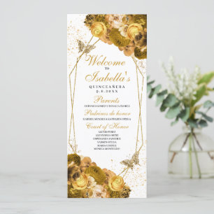 Gold Floral Quinceanera Programm