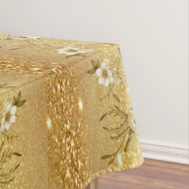 Gold Floral Reindeer Holiday Tableclout Tischdecke