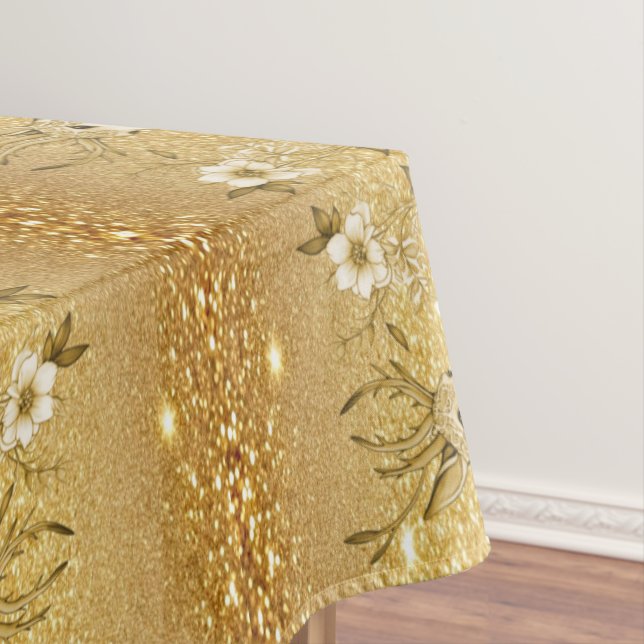 Gold Floral Reindeer Holiday Tableclout Tischdecke (Beispiel)