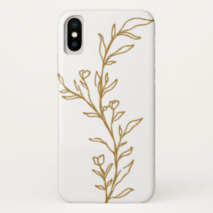 Gold Floral Stem Line Zeichnend iPhone / iPad Gehä Case-Mate iPhone Hülle