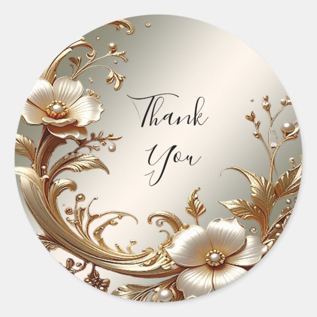 Gold Floral Sticker (Vorderseite)
