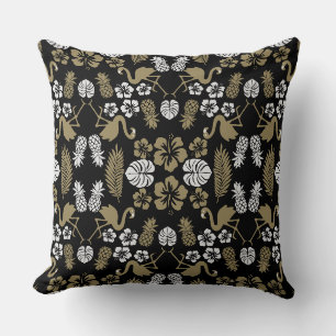 Gold Floral Tropical Gemustert Kissen